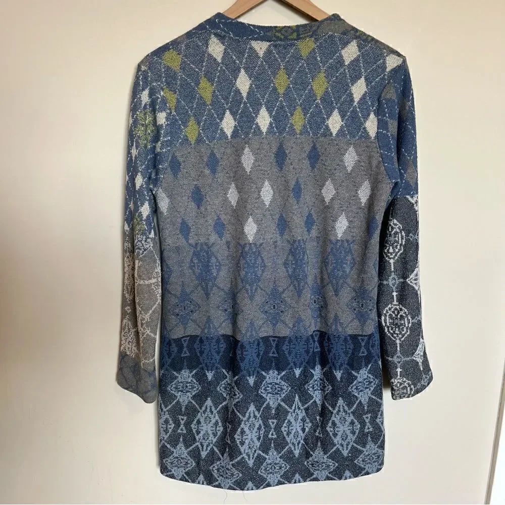 J.Jill Printed Long Line Wool Blend Cardigan - Picture 4 of 9